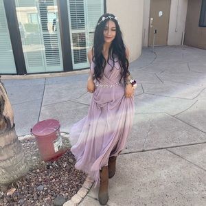 Formal lavender pink dress floor length